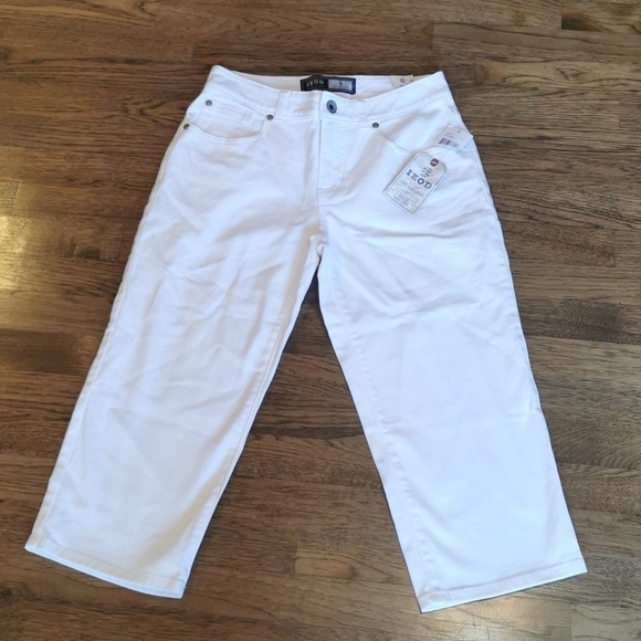 IZOD White Just Right Crop Slimming Panel New 4 - Picture 2 of 8